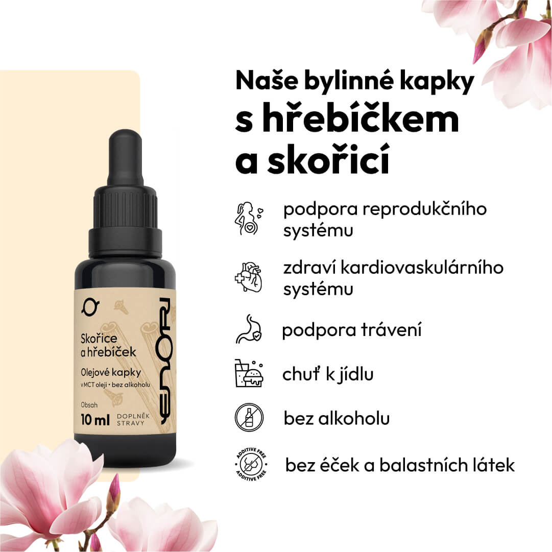 Bylinné kapky s hřebíčkem a skořicí